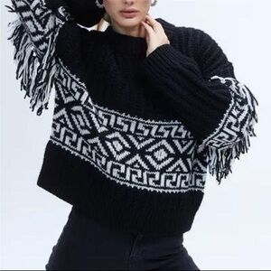 Black and White Fair Isle Sweater